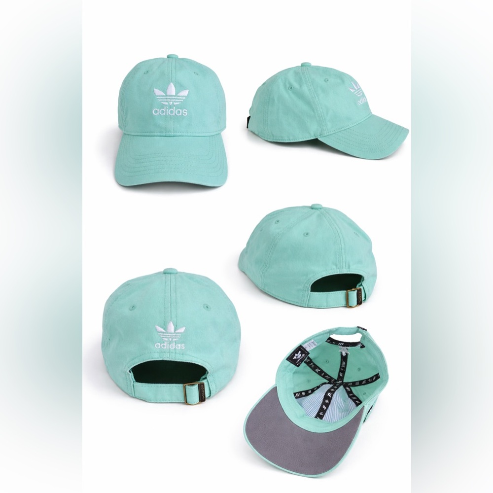 Adidas Originals Trefoil Relaxed Strapback Hat Mint Green Mens Womens Dad‎ Cap